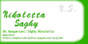 nikoletta saghy business card
